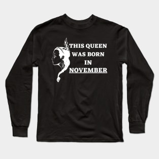 November Birthday Women Face Long Sleeve T-Shirt